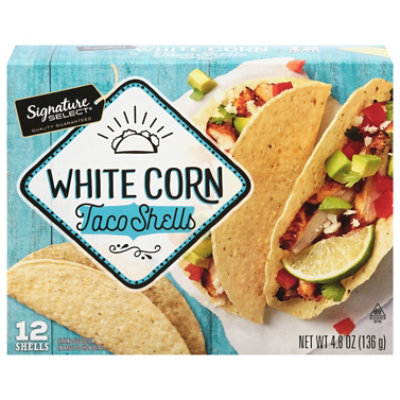 Signature SELECT White Corn Taco Shells Box 12 Count - 4.8 Oz