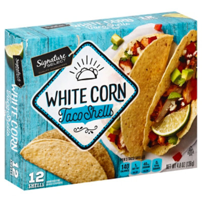 Signature SELECT White Corn Taco Shells Box 12 Count - 4.8 Oz - Image 1