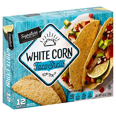 Signature SELECT Taco Shells Corn White Box 12 Count - 4.8 Oz