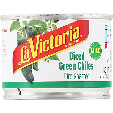 La Victoria Green Chiles Diced Fire Roasted Mild Can - 4 Oz - Image 2