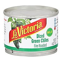 La Victoria Green Chiles Diced Fire Roasted Mild Can - 4 Oz - Image 1