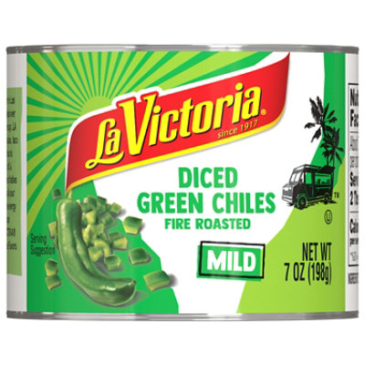 La Victoria Green Chiles Diced Fire Roasted Mild Can - 7 Oz - Image 2