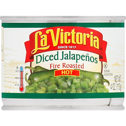 La Victoria Jalapenos Diced Fire Roasted Hot Can - 4 Oz - Image 2