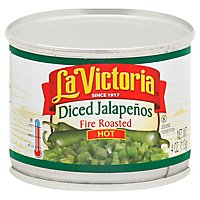 La Victoria Jalapenos Diced Fire Roasted Hot Can - 4 Oz - Image 1