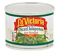 La Victoria Jalapenos Diced Fire Roasted Hot Can - 4 Oz