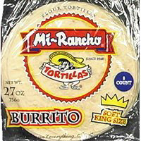 Mi Rancho Tortilla Flour Burrito Soft King Size Bag 8 Count - 27 Oz