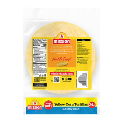 Mission Tortillas Corn Yellow Super Soft Extra Thin 24 Count - 16 Oz - Image 2