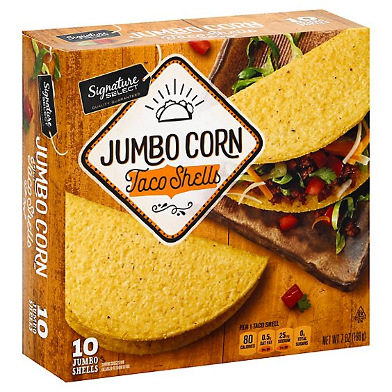 Signature SELECT Corn Taco Shells Jumbo Box 10 Count - 7 Oz