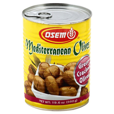 Osem Olives Mediterranean Green Cracked - 19.6 Oz - Image 1