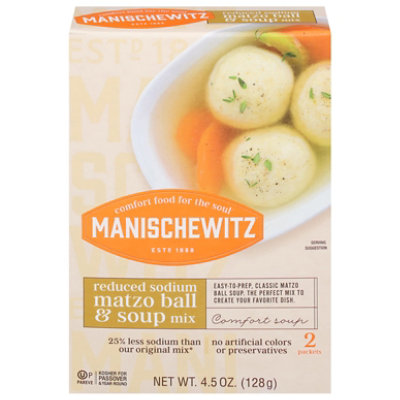 Manischewitz Reduced Sodium Matzo Ball Soup Mix For Passover - 4.5 Oz - Image 3