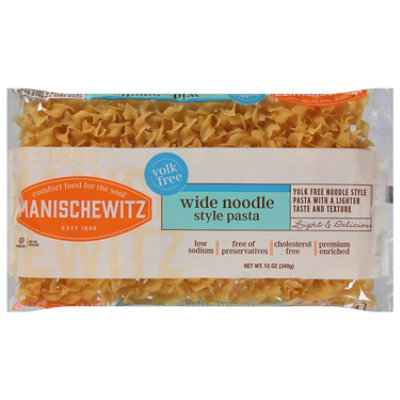 Manischewitz Yolk Free Wide Pasta Noodles - 12 Oz