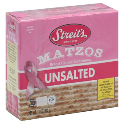 Streits Unsalted Matzo - 11 Oz