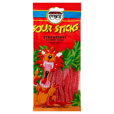 Paskesz Strawberry Sour Sticks - 3.5 Oz - Image 1