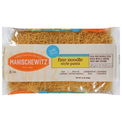 Manischewitz Pasta Noodles Yolk Free Fine - 12 Oz - Image 3