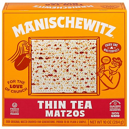 Manischewitz Thin Tea Matzo - 10 Oz - Image 1