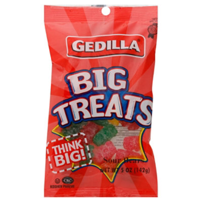 Gedilla Big Treats Sour Bears Kosher Candy - 5 Oz - Image 1