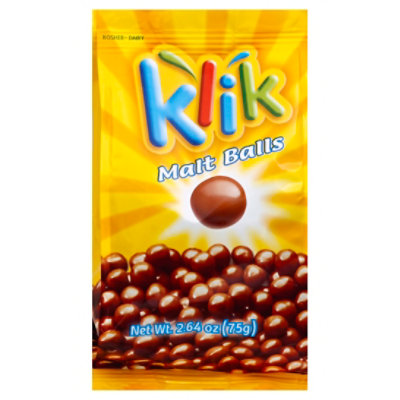 Klik Chocolate Covered Malt Balls - 2.64 Oz - Image 1