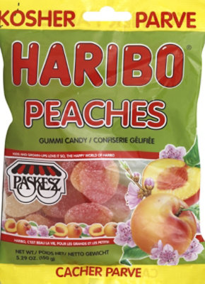 Paskesz Haribo Peaches Candy Kosher - 5.29 Oz - Image 2