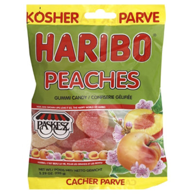 Paskesz Haribo Peaches Candy Kosher - 5.29 Oz - Image 1