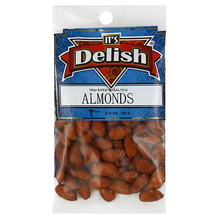 Its Delish Specialty Food Almonds Roasted Salted - 3.5 Oz - Image 1