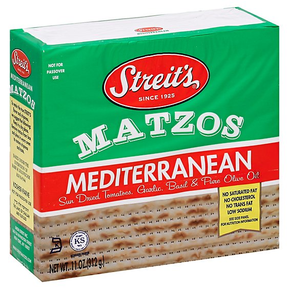 Streits Mediterranean Matzos - 11 Oz