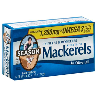 Season Fillets Of Mackerels Skinless & Boneless In Olive Oil - 4.37 Oz - Image 1