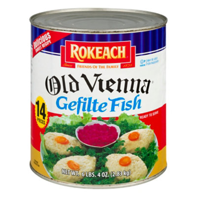 Rokeach Specialty Food Gefilte Fish Old Vienna Jellied 14 Piece - 100 Oz - Image 1