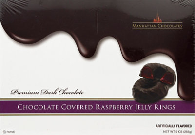 Manhattan Chocolates Jelly Rings Chocolate Covered Raspberry Box - 9 Oz - Image 2
