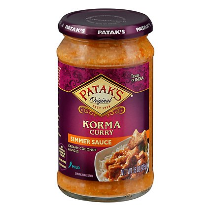 Pataks Simmer Sauce Korma Curry Cream Coconut & Spices Mild - 15 Oz - Image 3