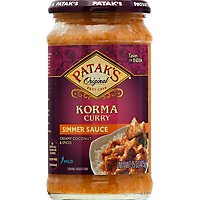 Pataks Simmer Sauce Korma Curry Cream Coconut & Spices Mild - 15 Oz - Image 2