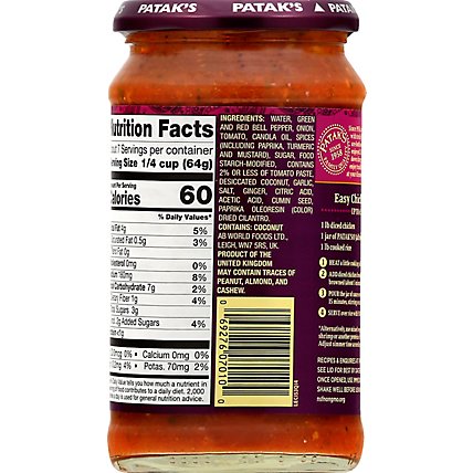 Pataks Cooking Sauce Sweet Pepper & Coconut - 14.6 Oz - Image 6