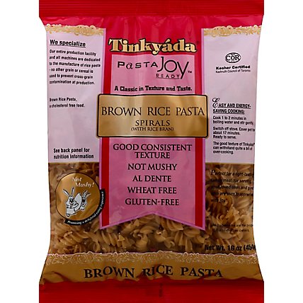 Tinkyada Pasta Joy Ready Brown Rice Pasta Spirals Bag - 16 Oz - Image 2
