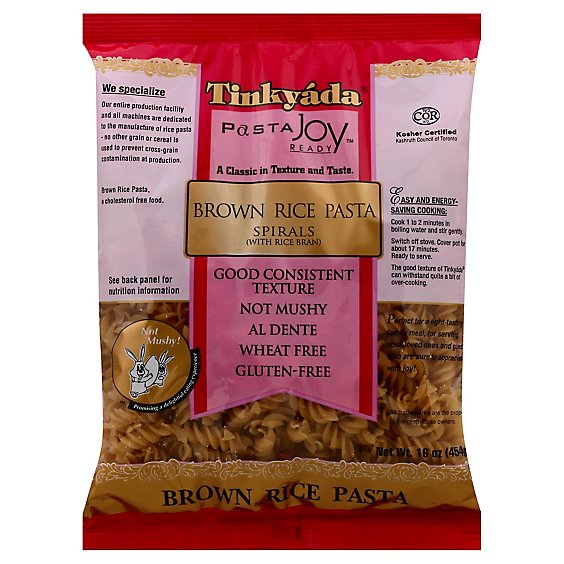 Tinkyada Pasta Joy Ready Brown Rice Pasta Spirals Bag - 16 Oz