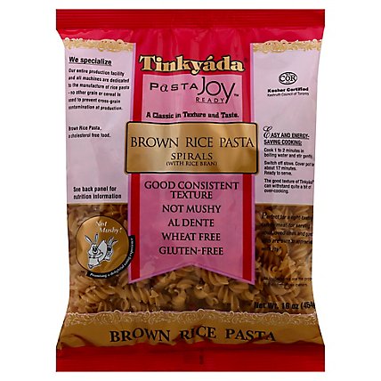 Tinkyada Pasta Joy Ready Brown Rice Pasta Spirals Bag - 16 Oz - Image 1