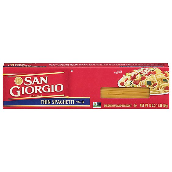 San Giorgio Pasta Spaghetti Thin Box - 1 Lb