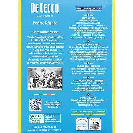 De Cecco Pasta No. 41 Penne Rigate Box - 1 Lb - Image 6