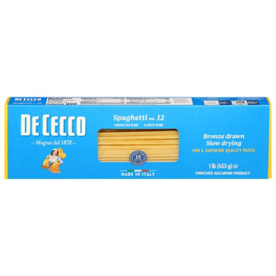 De Cecco Pasta No. 12 Spaghetti Box - 1 Lb - Image 3