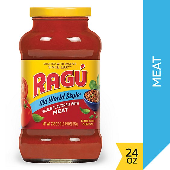 Ragu Old World Style Sauce Flavored with Meat - 23.9 Oz