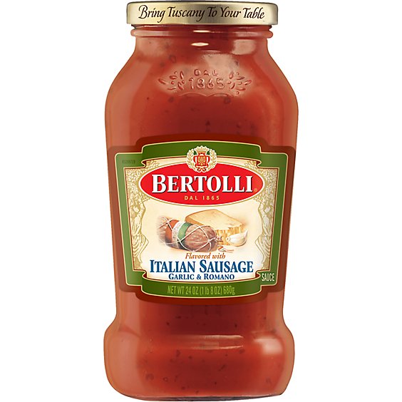 Bertolli Italian Sausage with Garlic and Romano Cheese Sauce - 24 Oz