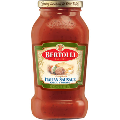 Bertolli Pasta Sauce Italian Sausage Garlic & Romano Jar - 24 Oz