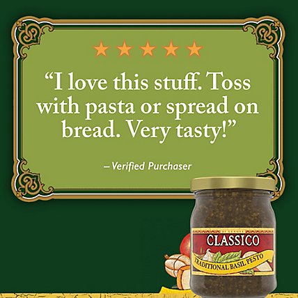 Classico Signature Recipes Sauce & Spread Traditional Basil Pesto Jar - 8.1 Oz - Image 6