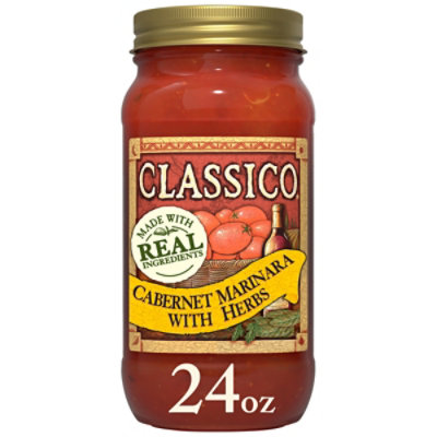 Classico Pasta Sauce Cabernet Marinara With Herbs Jar - 24 Oz