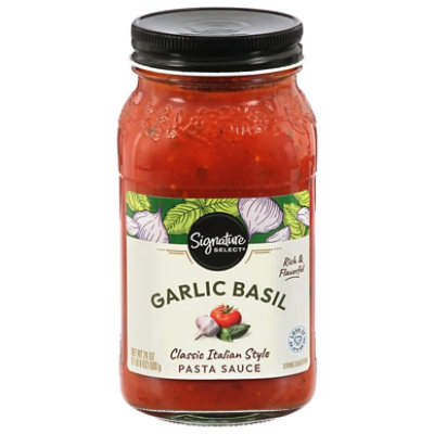 Signature SELECT Pasta Sauce Garlic Basil Jar - 24 Oz - Image 2
