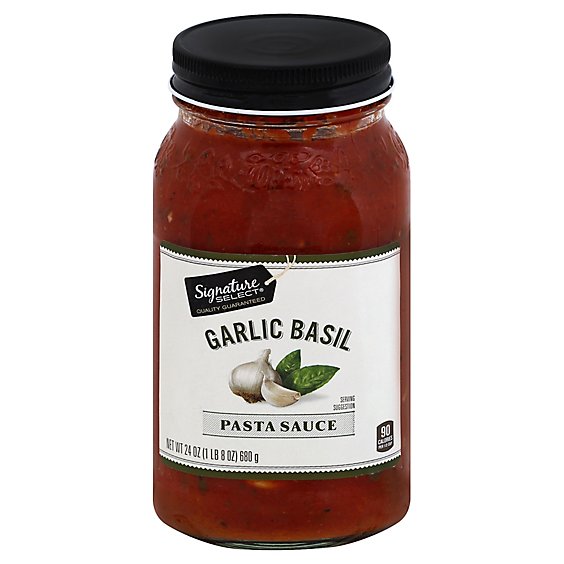 Signature SELECT Pasta Sauce Garlic Basil Jar - 24 Oz