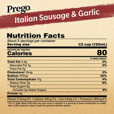 Prego Italian Sausage and Garlic Meat Sauce - 23.5 Oz - Image 4