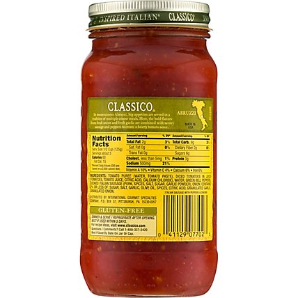 Classico Italian Sausage Pasta Sauce with Peppers & Onions Jar - 24 Oz - Image 3