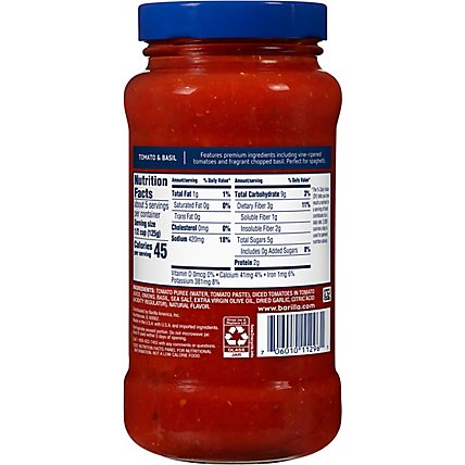 Barilla Pasta Sauce Tomato & Basil Jar - 24 Oz