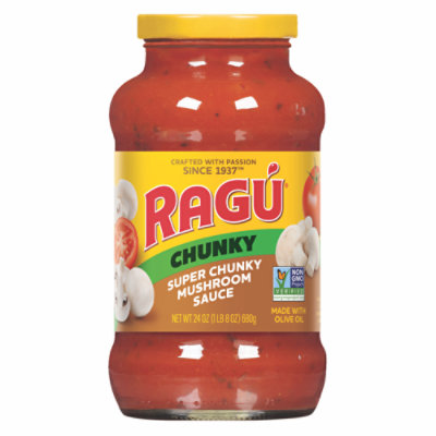  RAGU Pasta Sauce Super Chunky Mushroom Jar - 24 Oz 