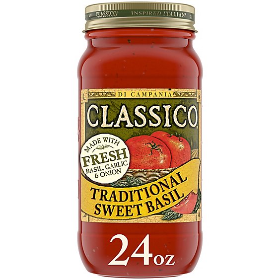 Classico Traditional Sweet Basil Pasta Sauce Jar - 24 Oz