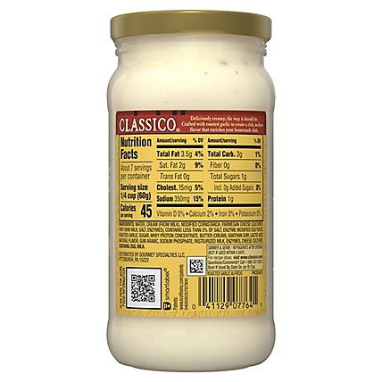 Classico Roasted Garlic Alfredo Pasta Sauce Jar - 15 Oz - Image 1